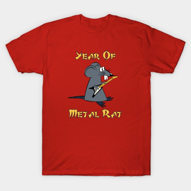 Year Of The Rat (Metal) 2020 Chinese New Year T-Shirt by Mindseye222